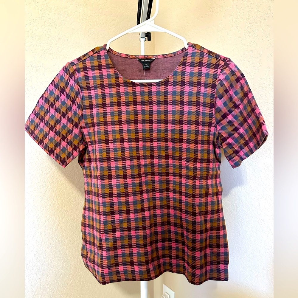 Ann Taylor checkered shirt XS